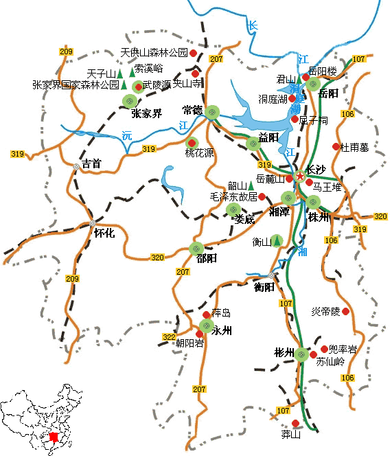 岳陽市の地図